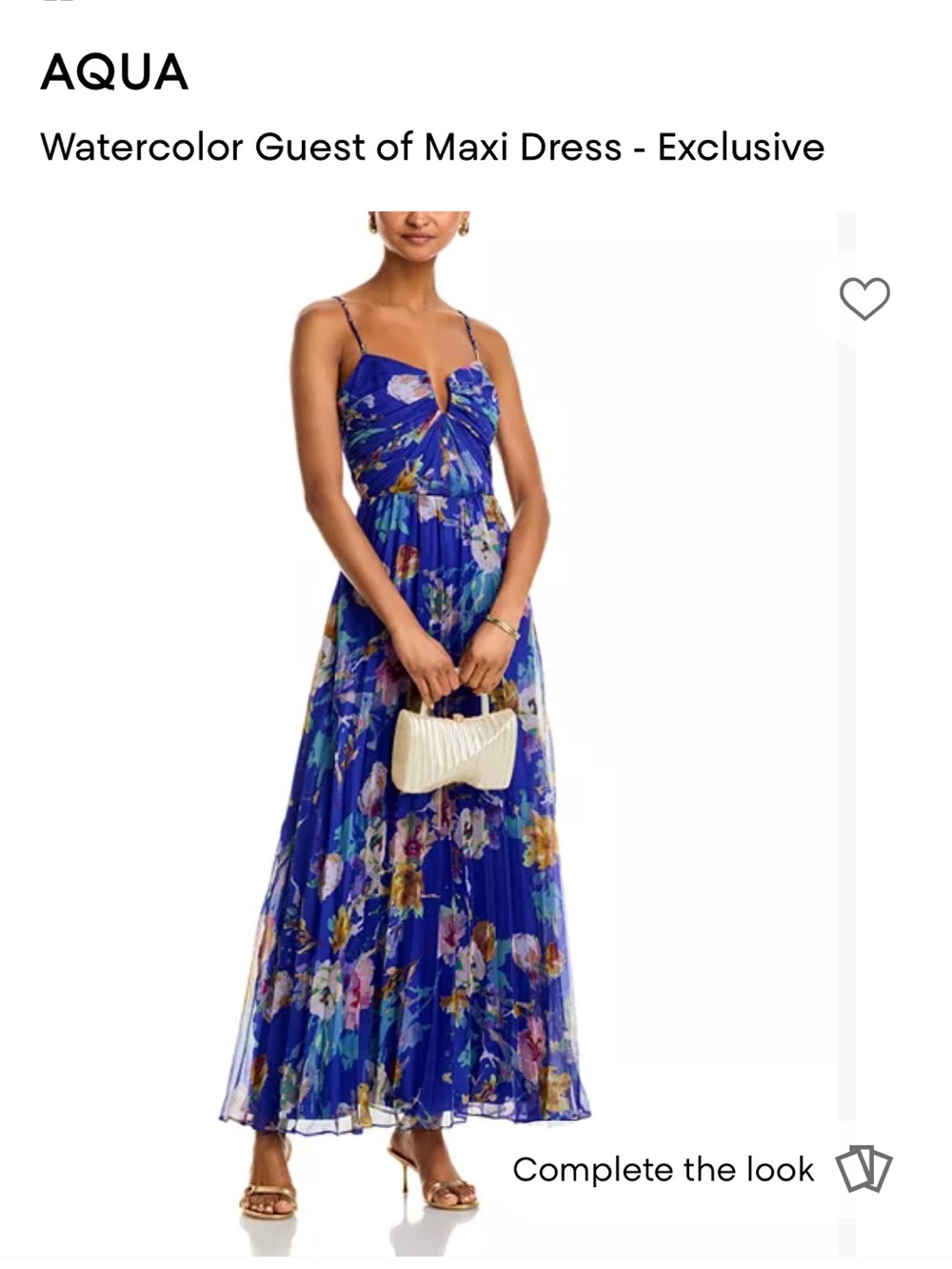 Royal Blue Floral Watercolor Maxi Dress
